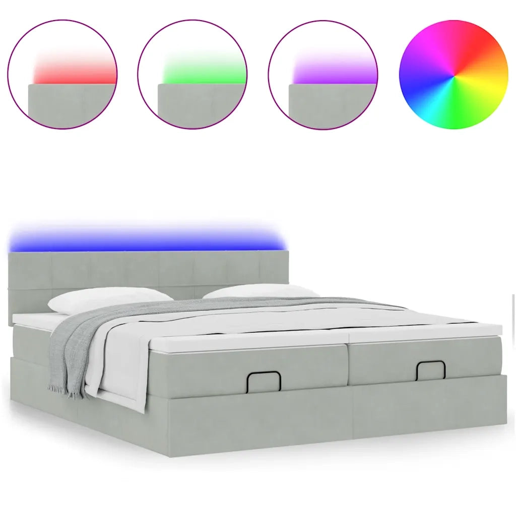 Struttura Letto Pouf con Materassi 160x200 cm in Velluto