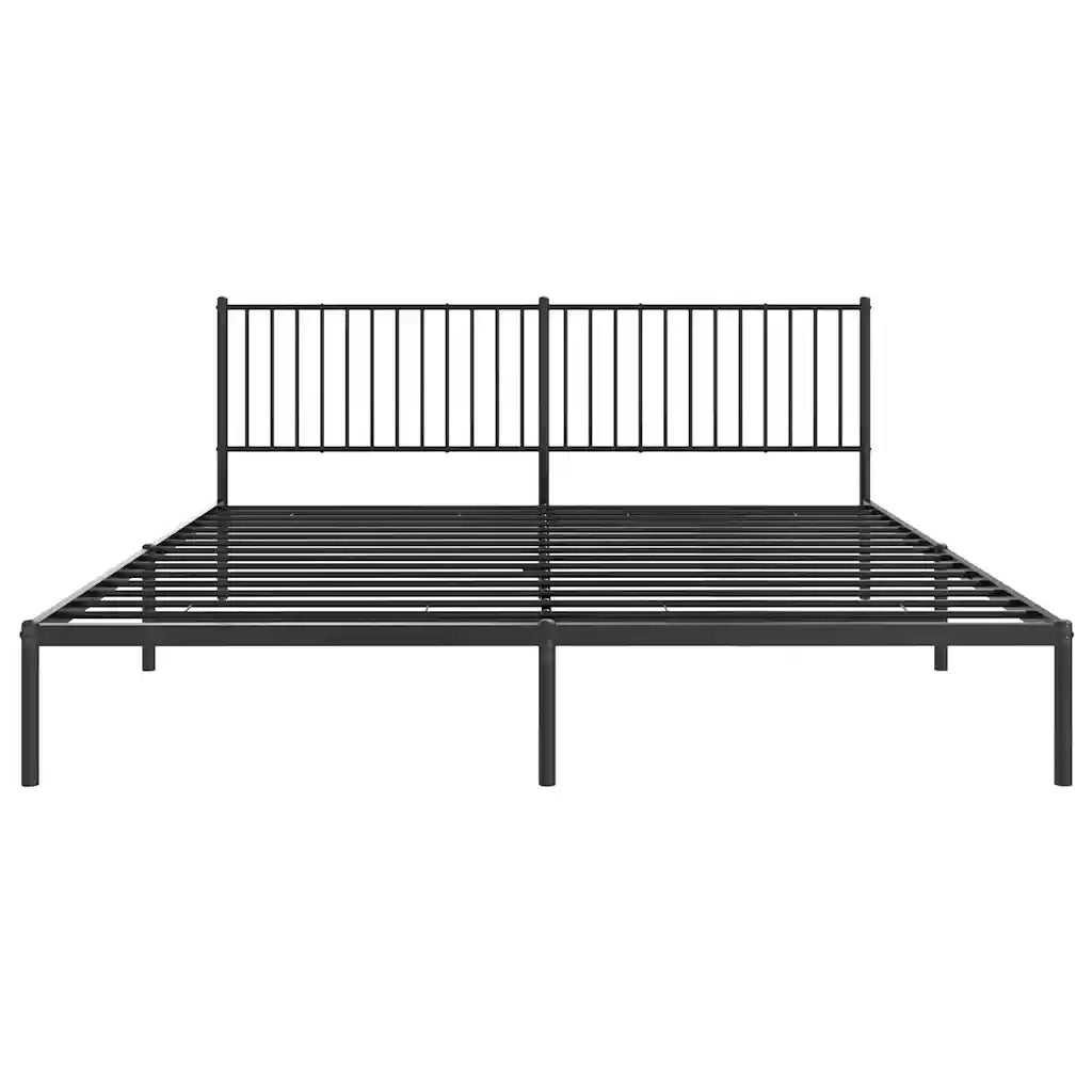 Giroletto con Testiera in Metallo Nero 193x203 cm 350870