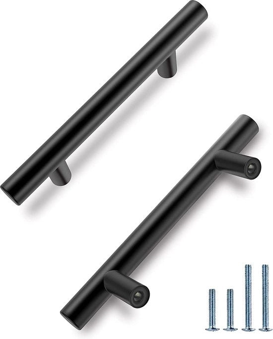 Set di maniglie, 15 pezzi, 128 mm, acciaio inossidabile, nero, maniglie per porte, maniglie per carichi, maniglie per cucina, maniglie per armadi moderni, maniglie per cassetti della cucina, cucina, maniglie per zanzariere
