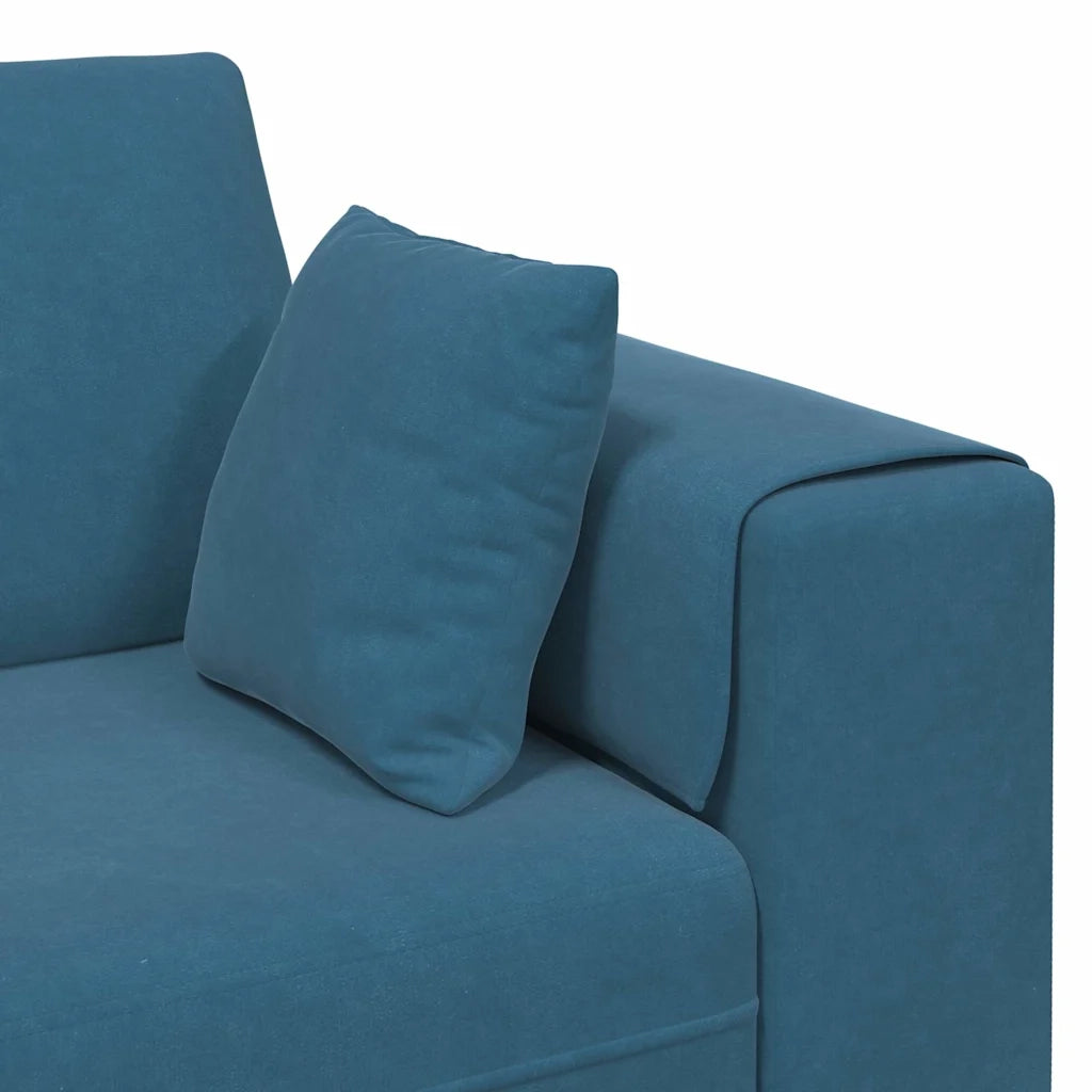 vidaXL Divano in Velluto con cuscino Blu 208 cm Velluto