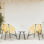 Set di Sedie da Giardino 3 pz in Polyrattan Nero e Giallo 4009295