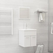 Set Mobili da Bagno Bianco Lucido in Legno Multistrato 3071312
