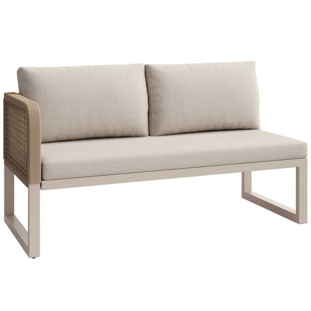 Set da giardino in rattan PE - Zephmum- Per 6-8 persone, cuscini di alta qualit¨¤, resistente alle intemperie, color beige