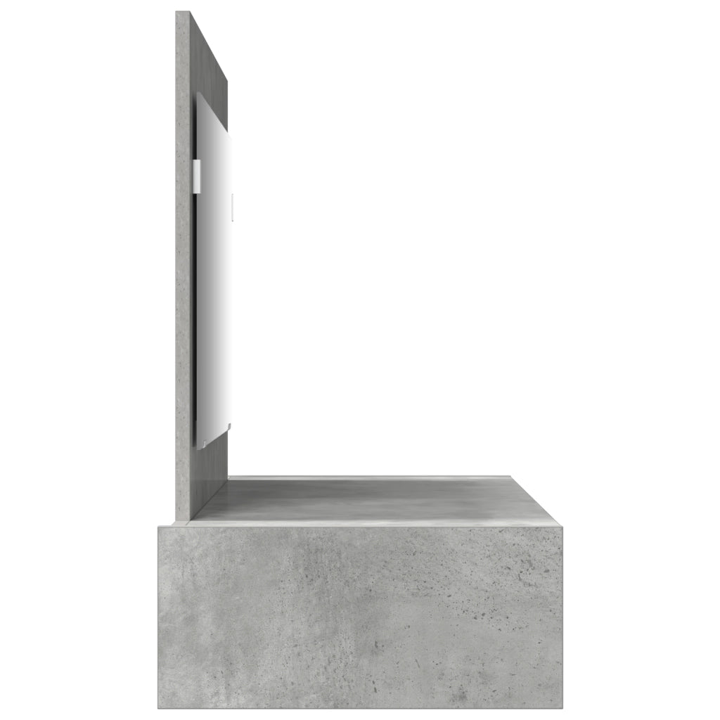 Tavolo da trucco a muro Grigio cemento 100x40x70 cm