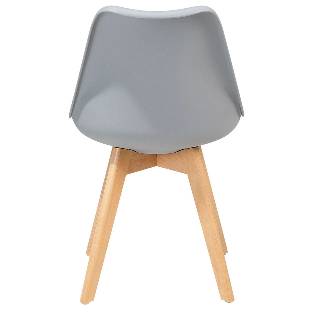 Set di 2 Sedie da Pranzo Ecopelle colore Grigio con  Gambe in Legno Lucide soggiorno sala da pranzo