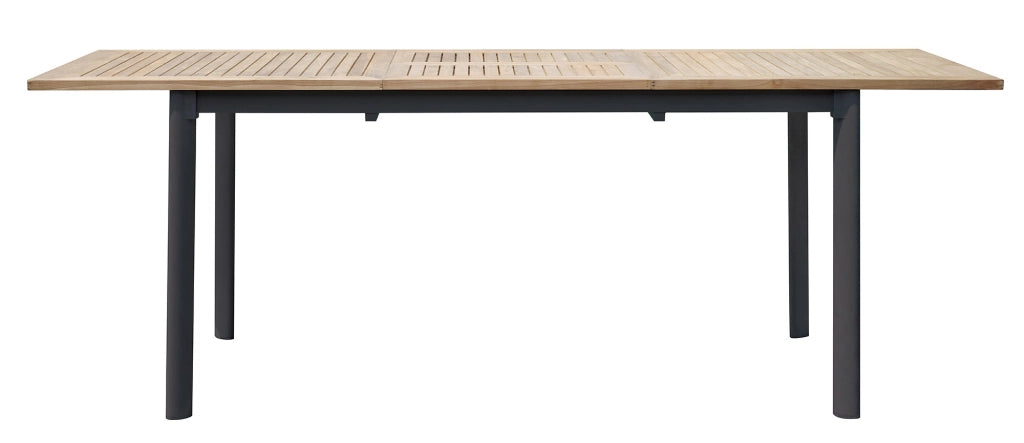 Tavolo da Giardino Allungabile 150-210x90x74 cm in Alluminio Antracite Piano in Teak