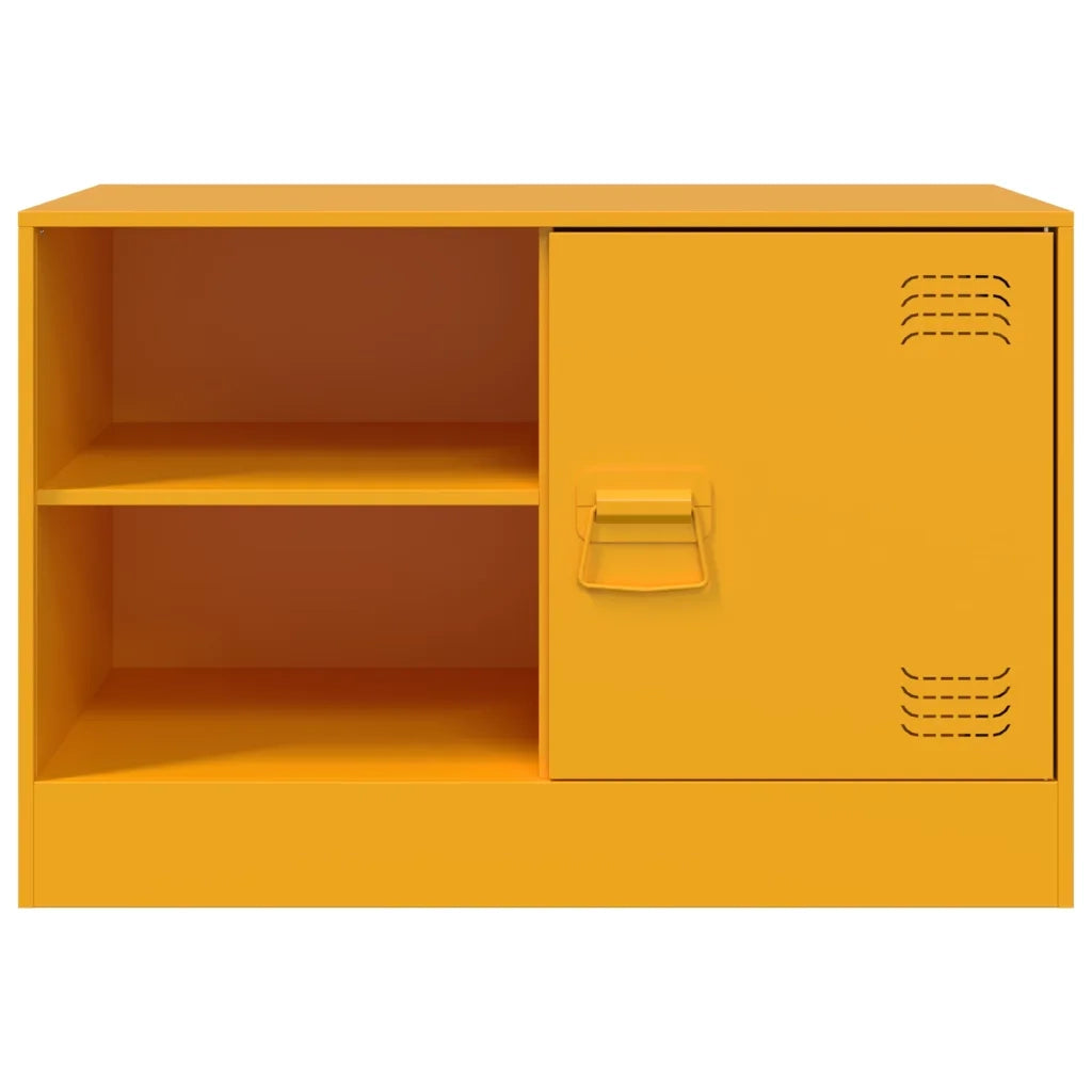 Mobili TV 2 pz | Armadietto TV | Mobile Porta TV Giallo Senape 67x39x44 cm in Acciaio