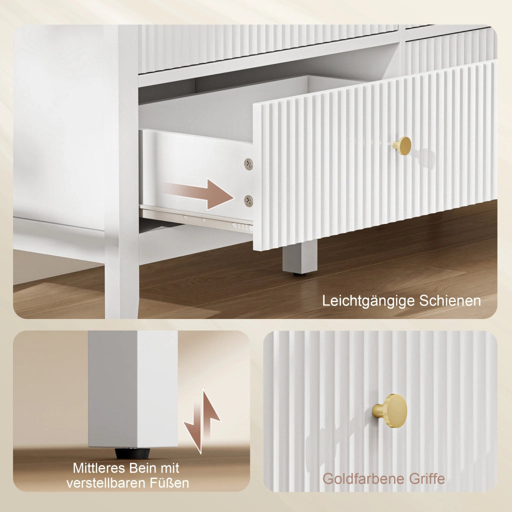 Cassettiera Sideboard con 6 Cassetti ¨C zephmum ¨C 100x40x78 Bianco