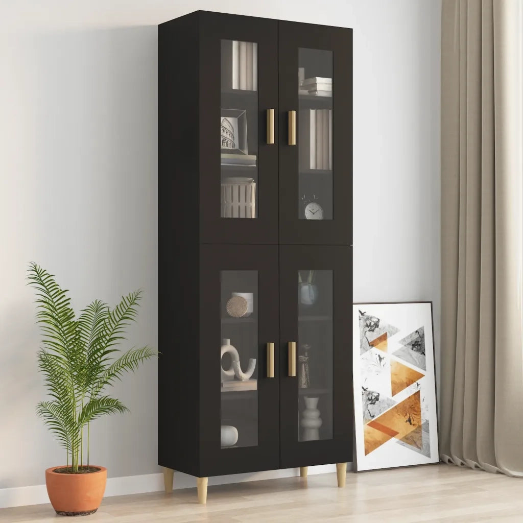Armadietto Pensile a Parete Nero 69,5x34x90 cm 812277