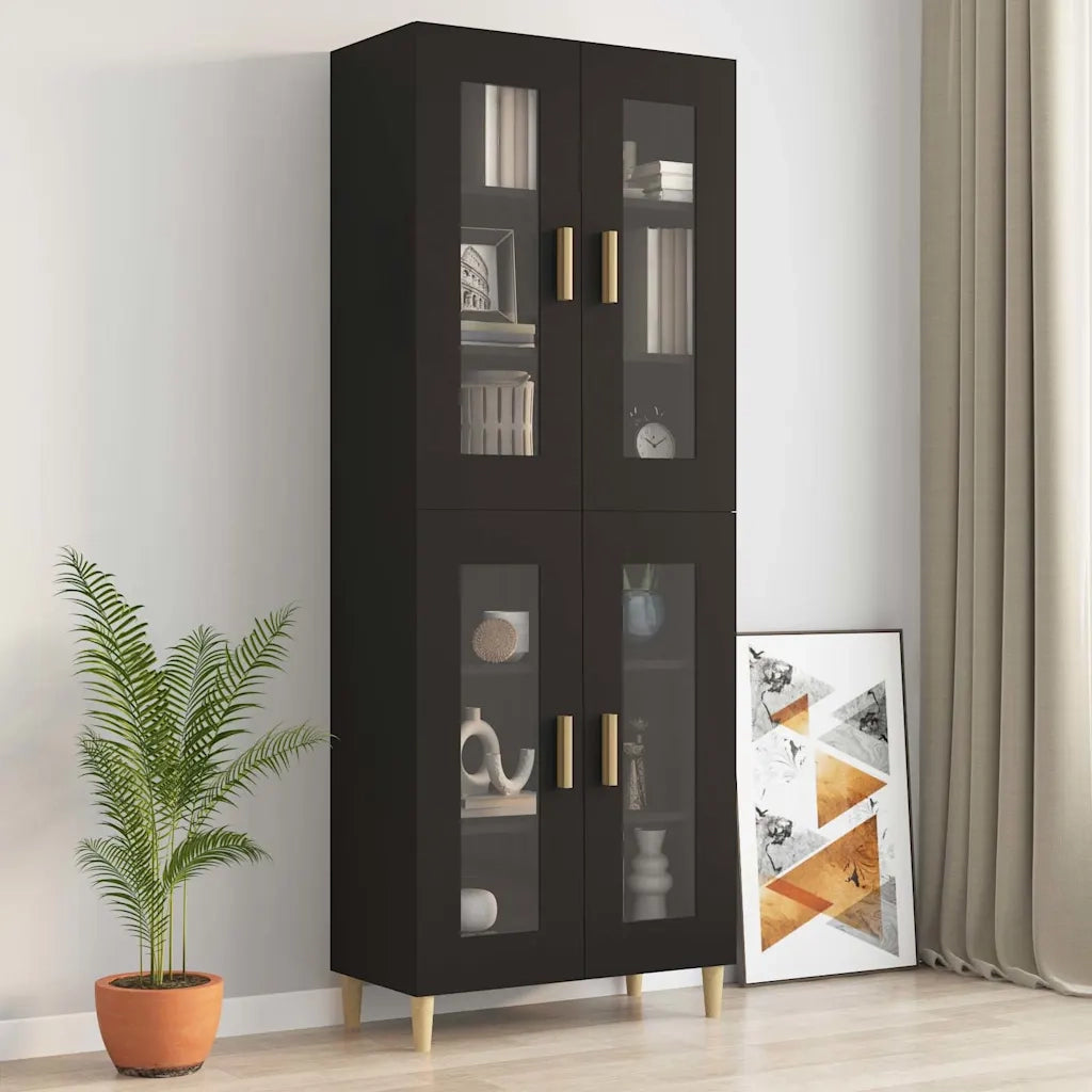 Armadietto Pensile a Parete Nero 69,5x34x90 cm 812277