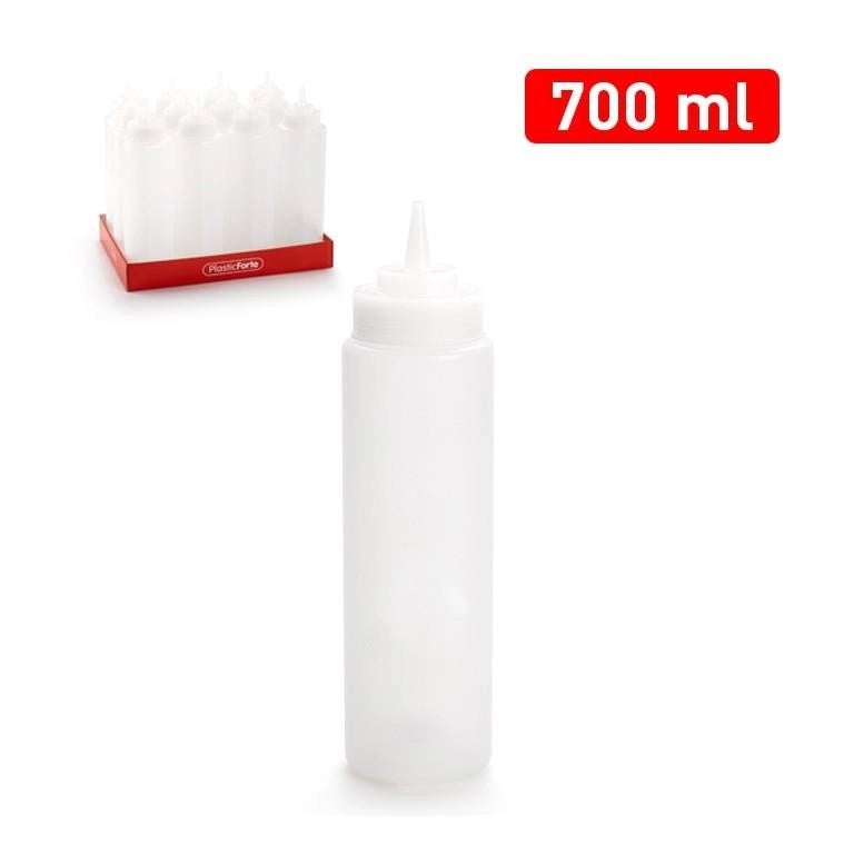 1 Pezzo Bottiglia Dosatore per Salse Creme Bocca Stretta 700 ml
