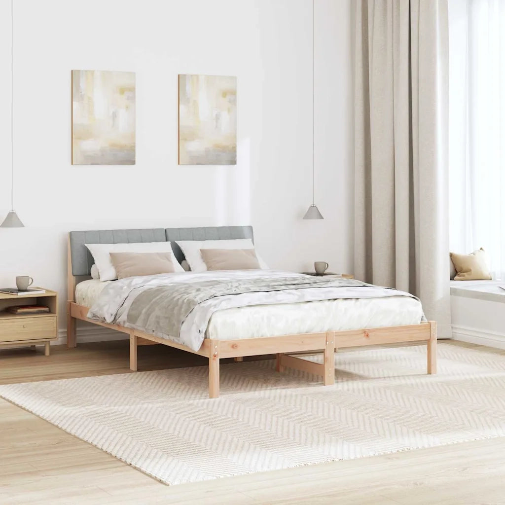 Struttura del letto-Giroletto Marrone e grigio chiaro 135 x 190 cm 229284