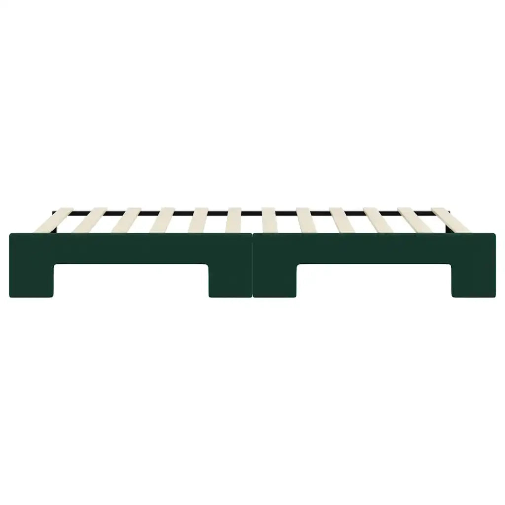 Divano Letto con Letto Estraibile Verde Scuro 80x200cm Velluto 3196924