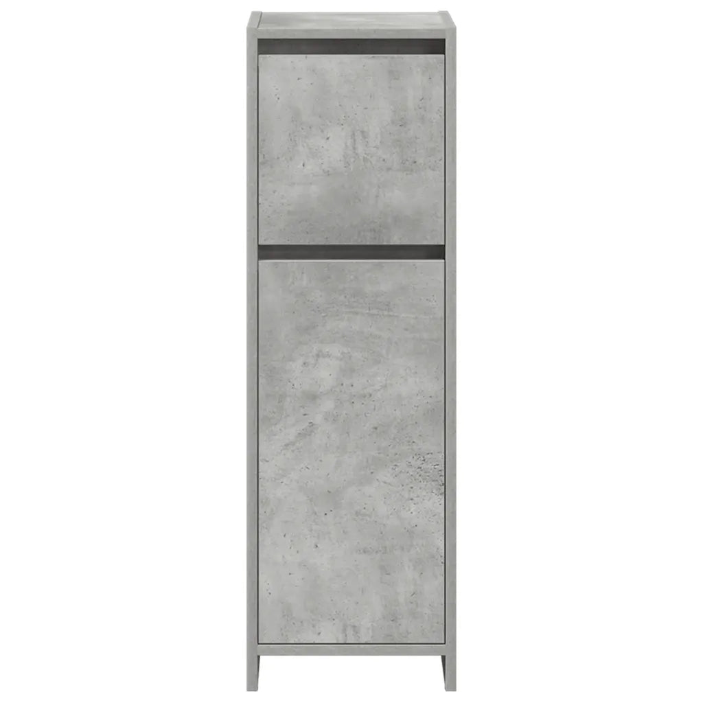 Set Mobili da Bagno 4 pz Grigio Cemento in Legno Multistrato 3324849