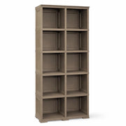 SCAFFALE 5 MODULI WENGÉ 79X42,5X203 CM CON 2 PUNTALI – LIBRERIA ALTA A VISTA SENZA ANTE PER ZONA LIVING E STUDIO