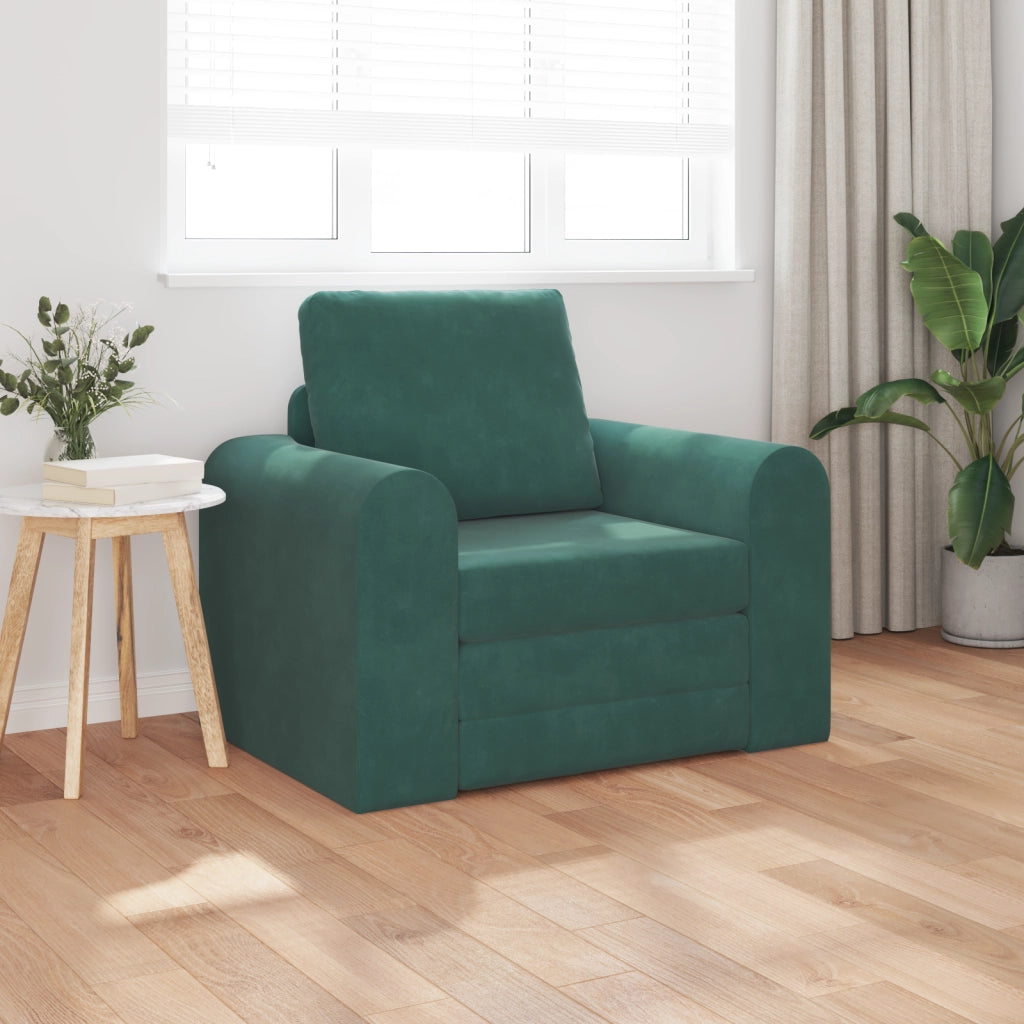 Divano Letto 2-in-1 Verde Scuro 98x71x83 cm