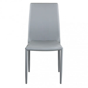Sedia Cammie 41x50x91 h cm in Similpelle Grigio chiaro