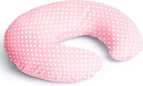 Cuscino per gravidanza - Cuscino di supporto per l'allattamento - rosa - lavabile - copertura intera in cotone 100%
