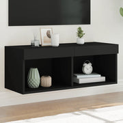Mobile Porta TV con Luci LED-Mobile per TV-Credenza TV Nero 80x30x30 cm