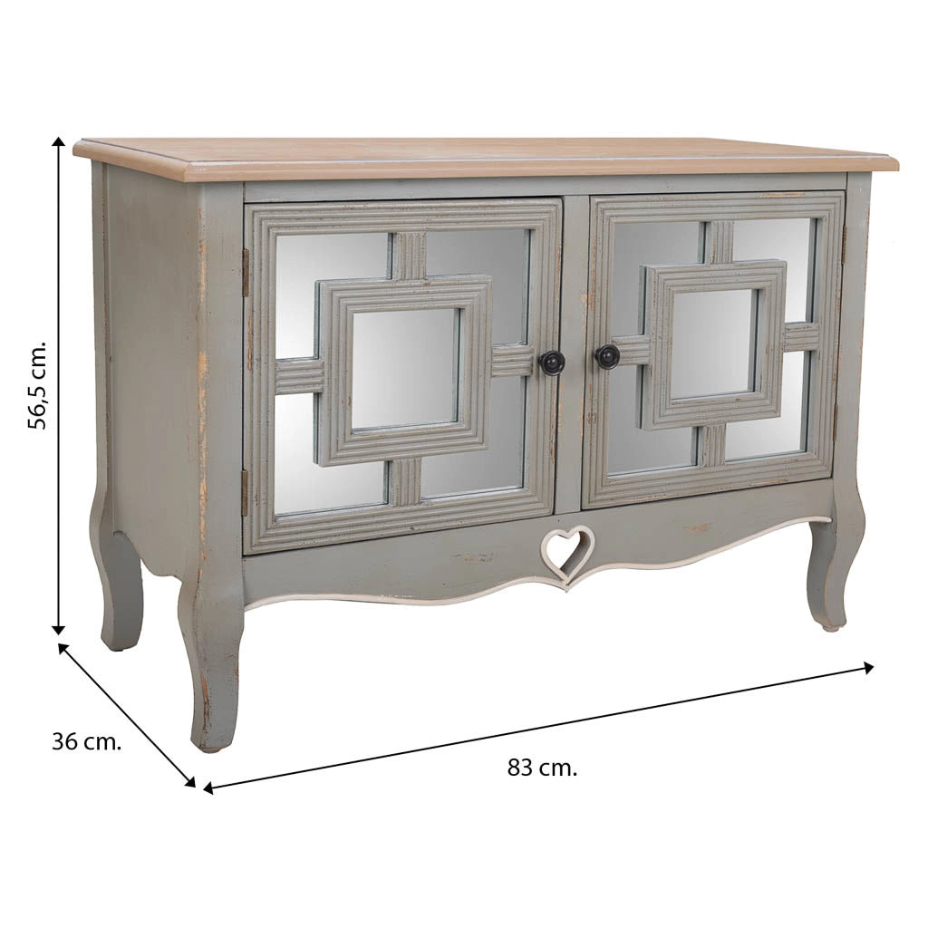 Mobile da ingresso in legno grigio 83x36x56,5h