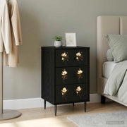 Armadio da Notte BREMEN Rovere Nero 36 x 33 x 61 cm 8007345