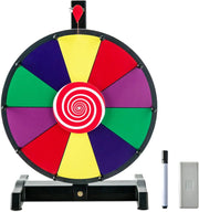 12''/15'' Ruota della Fortuna da Tavolo, Gioco Ruota Personalizzabile con Pennarello e Cancellino, Base Antiscivolo e Superficie Cancellabile, per Carnevale Feste (12'')
