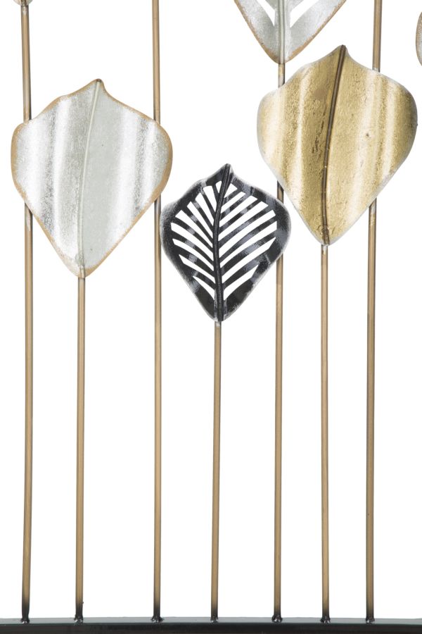 Pannello Lex 120x2,5x78,5 cm in Ferro Oro e Argento e Nero