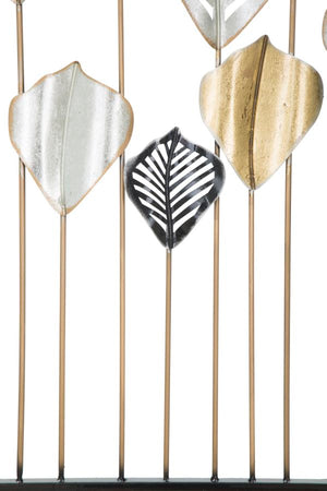 Pannello Lex 120x2,5x78,5 cm in Ferro Oro e Argento e Nero