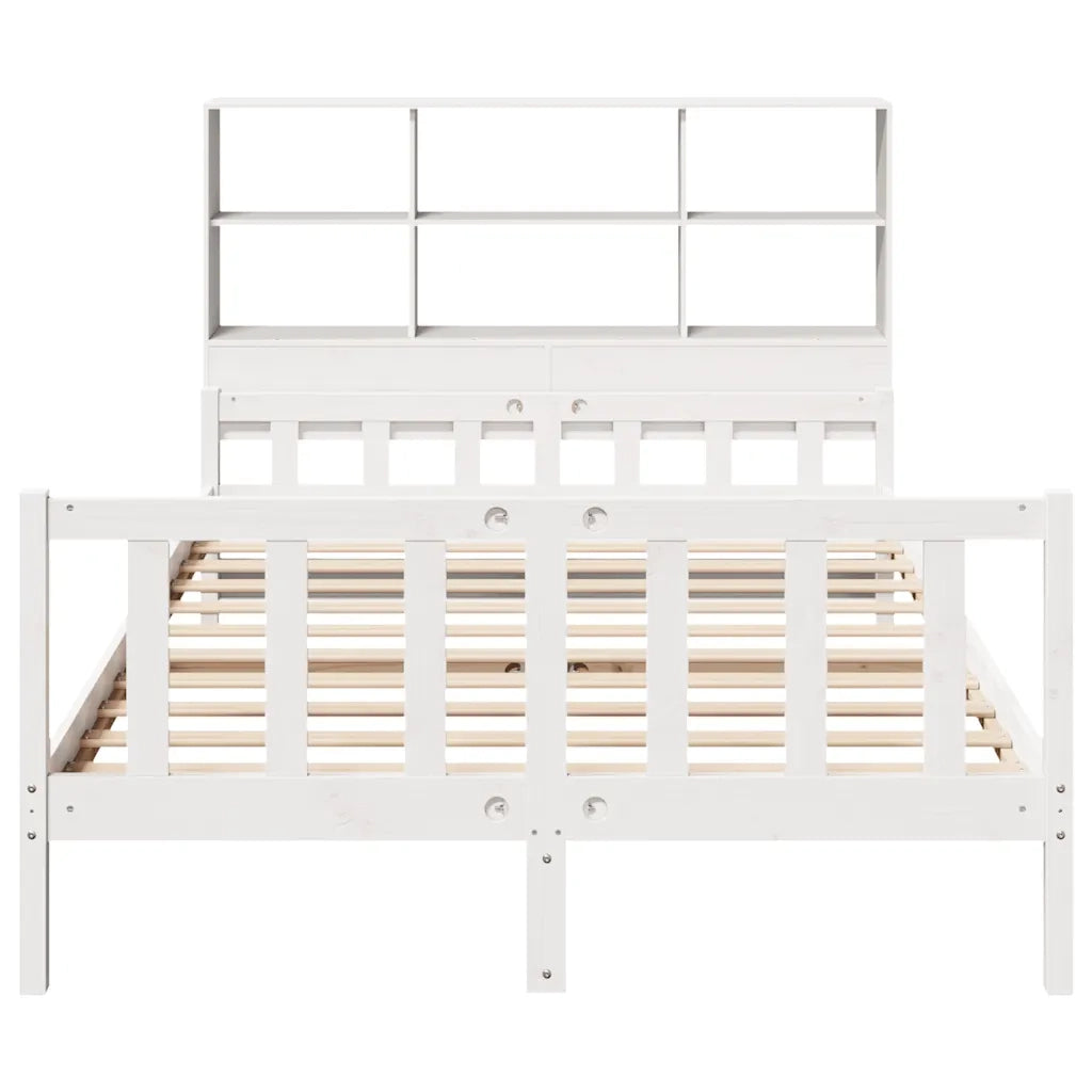 Letto Libreria senza Materasso Bianco 160x200 cm Legno di Pino 3322138