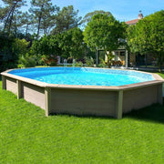 Piscina in pietra ricostruita effetto legno NATURALIS 6,35 x 4,72 x h 1,28 m Tipo filtrazione: Filtrazione a cartuccia