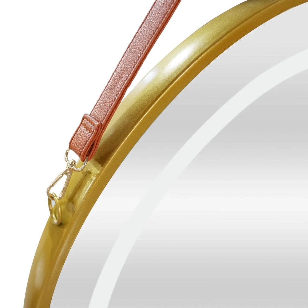 Specchio decorativo moderno a LED con corda 70 x 70 x 4 cm oro 03_0010153