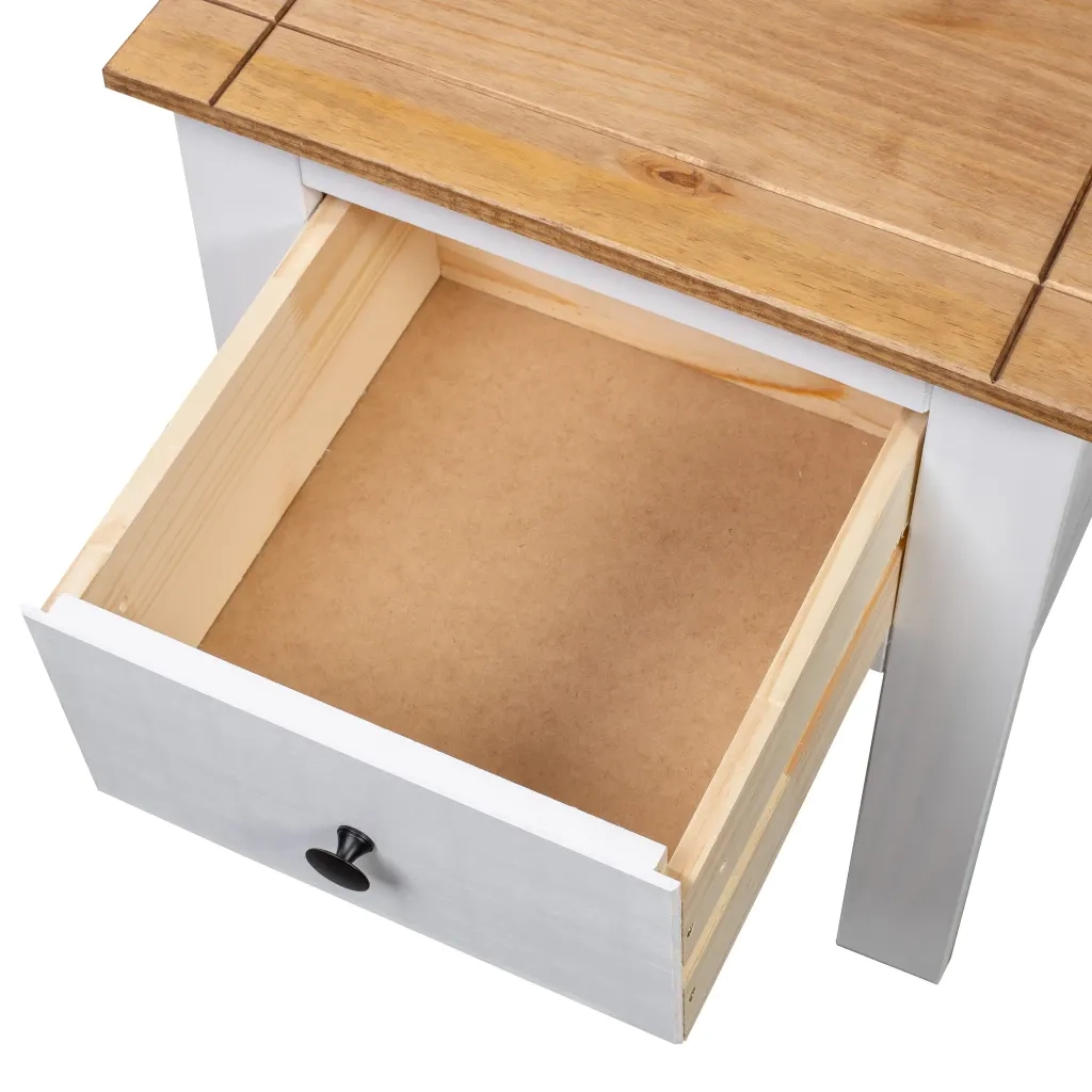 Comodino Bianco 46x40x57 cm in Legno di Pino Panama Range cod mxl 49315