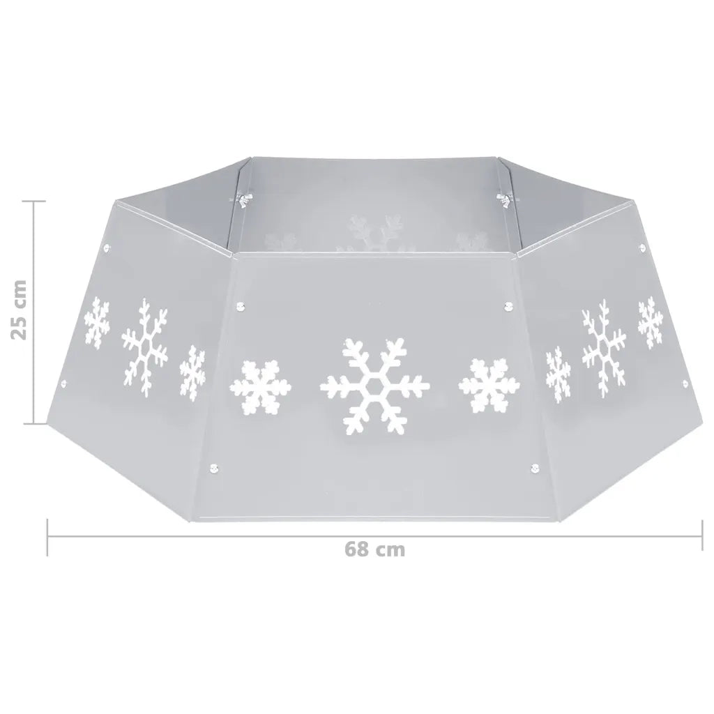 Gonna per Albero di Natale Argento e Bianco ?68x25 cm CFW3393785