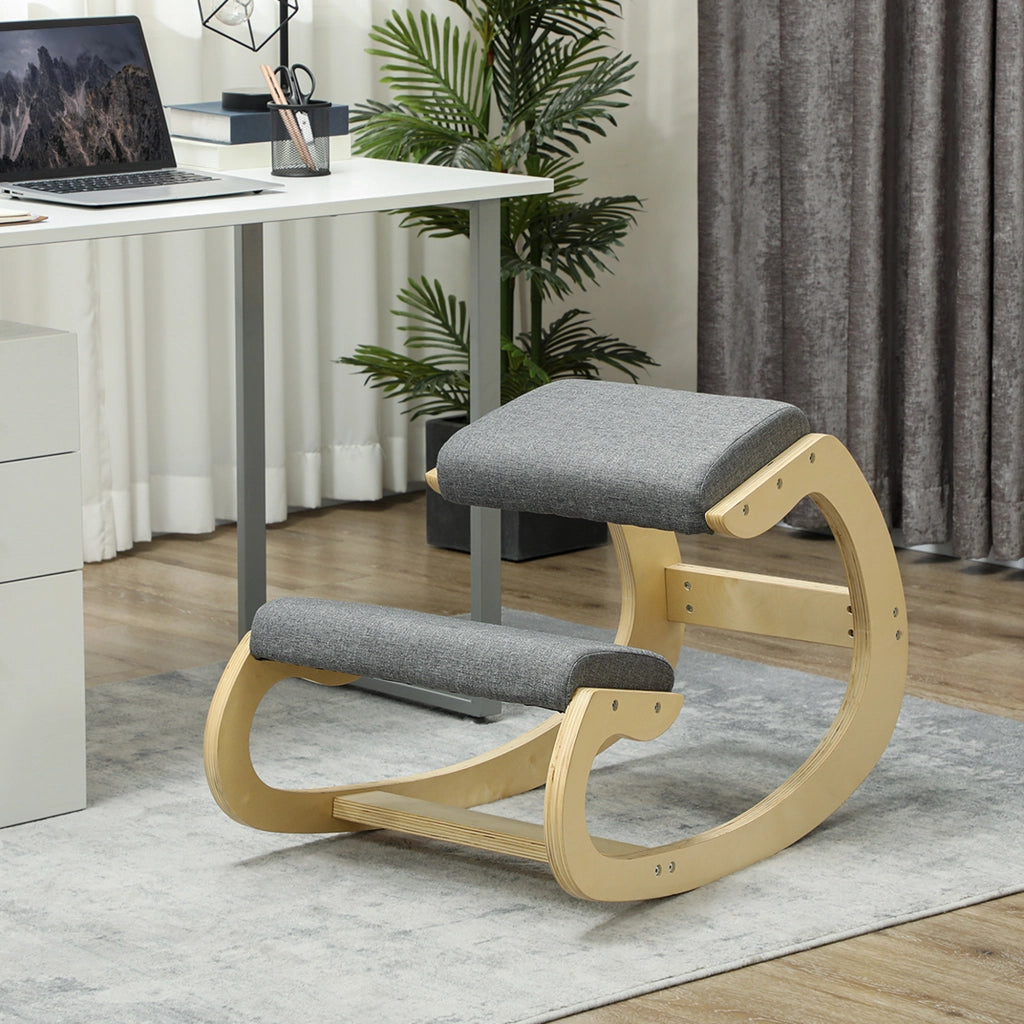 Sedia Ergonomica da Ginocchio ¨C zephmum ¨C Legno Grigio 55x85x55