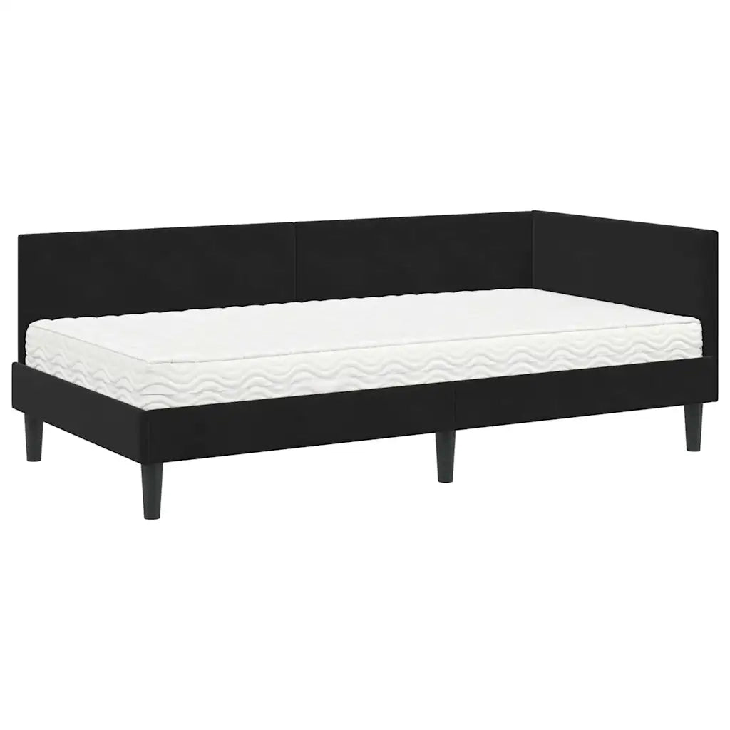 Struttura Letto Angolare con Materasso Altro 2 pcs Nero Velluto 3393783