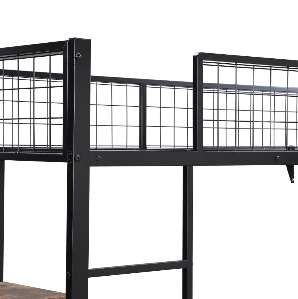 LETTO a castello 90x200 cm in metallo e legno nero