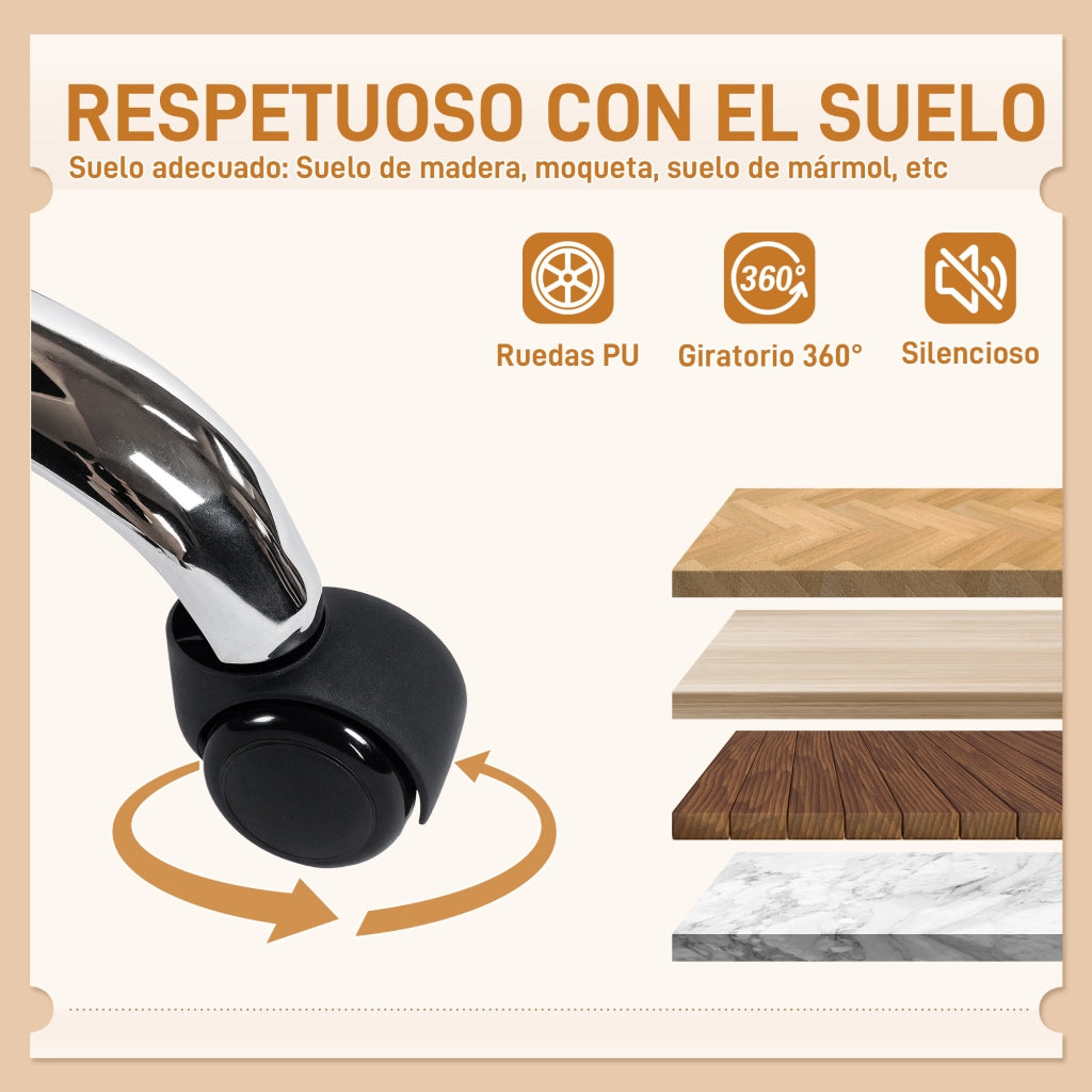 Sedia da Ufficio ¨C zephmum ¨C Imbottita Basculante in Tessuto Bianco