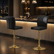 SGABELLO BAR REGOLABILE 95,5-117,5 cm NERO/ORO Set da 2 pezzi