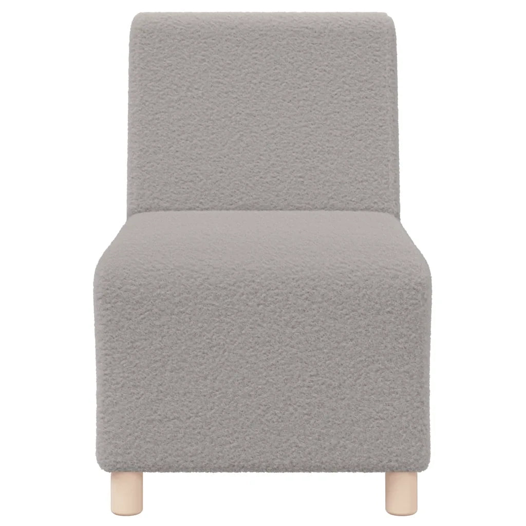 Divano componibile senza braccioli grigio chiaro 55 cm tessuto effetto lana riccio 4108503