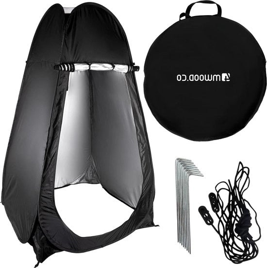 Tenda da bagno pop-up con cabina per doccia e toilette portatile - confortevole e discreta con fissaggio stabile al terreno