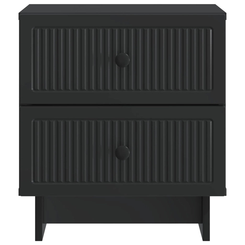 Comodino | Armadio da Notte | Mobiletto da notte Nero 43 x 34,5 x 47,5 cm Legno ingegnerizzato