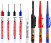 Set di segnali di perforazione a 4 pezzi - Segnale di perforazione a profondità - Secche - Impermeabili - Punta fine 20 mm - Nero/Rosso/Verde/Blu - Segnale di perforazione a vite