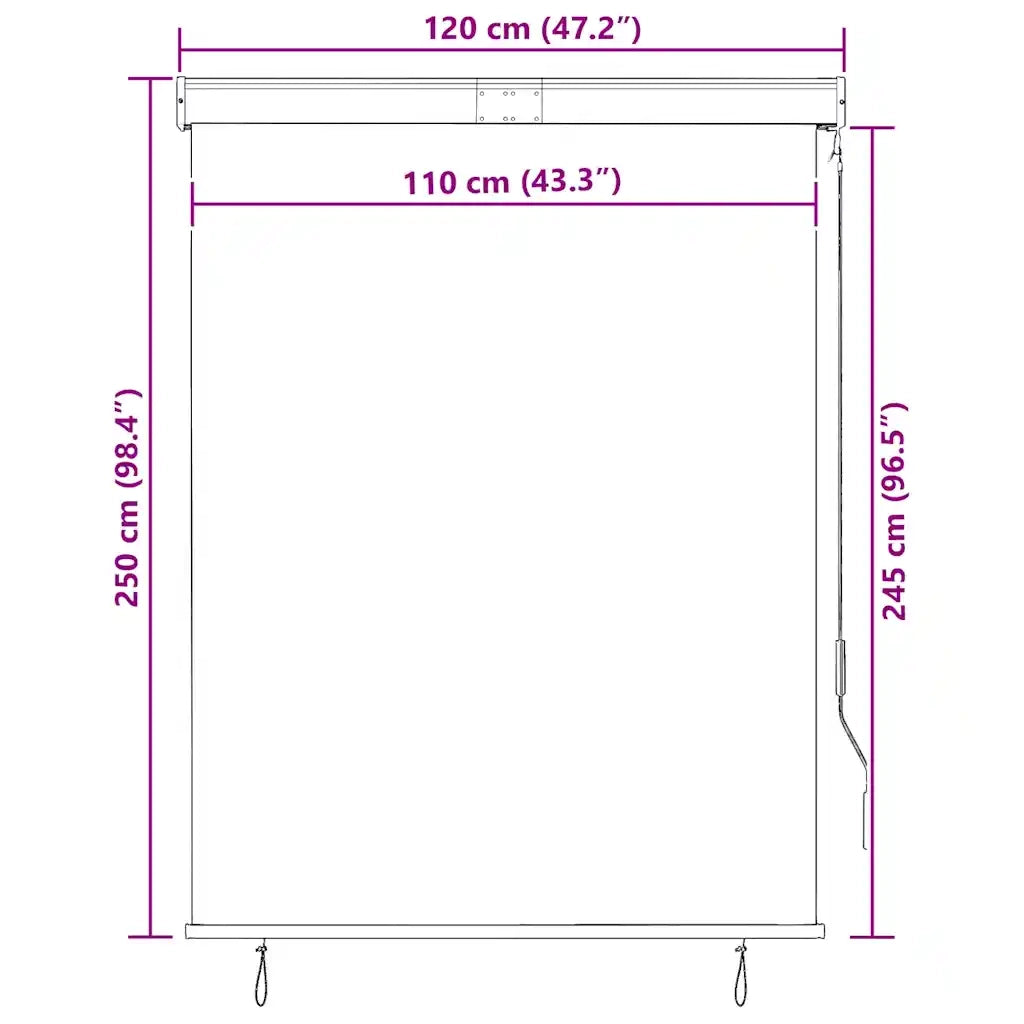 Tenda a Rullo per Esterni 120x250 cm Blu e Bianca 145961