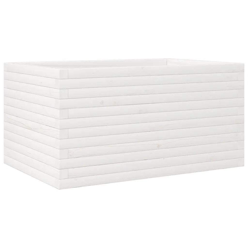 Fioriera da Giardino-Vaso da Esterno Bianca 90x60x45,5cm Legno Massello di Pino