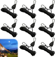 Ratel hanger con grilletta - corda regolabile - attacco cavo - grilletta cavo - ratel cavo - 2 m corda ratel - estensore - ventilatore per piante - illuminazione piante indoor Spanbanden con ratel