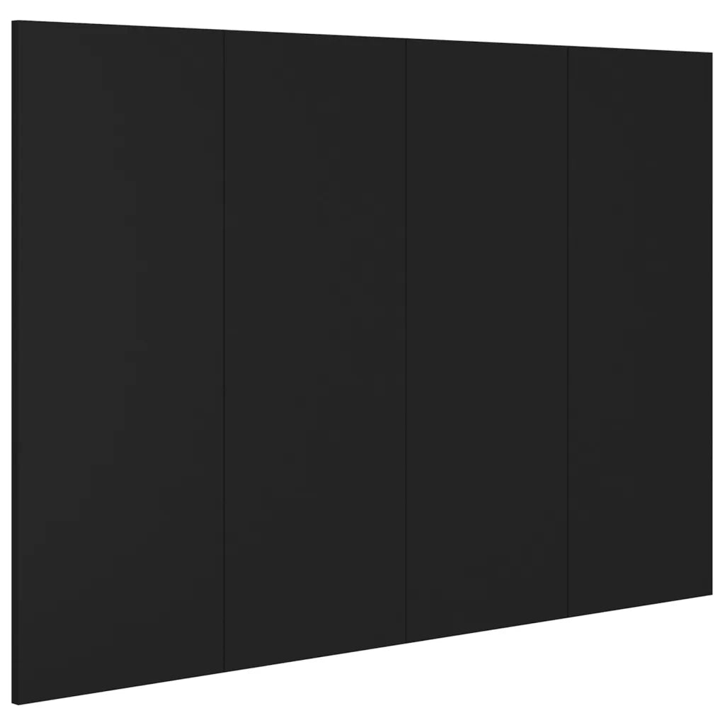 Testiera per Letto Nera 120x1,5x80 cm in Legno Multistrato 811026