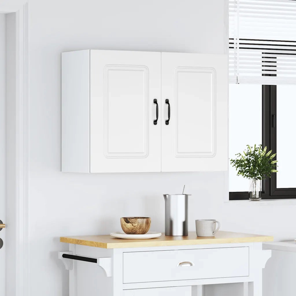Armoire murale de cuisine Kalmar blanc bois d'ingénierie