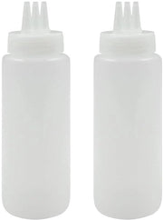 Pacco di 3 Squeeze Flessi 450 ml - Senza Alcol, Con 3 Bocchette per Salse e Dressings
