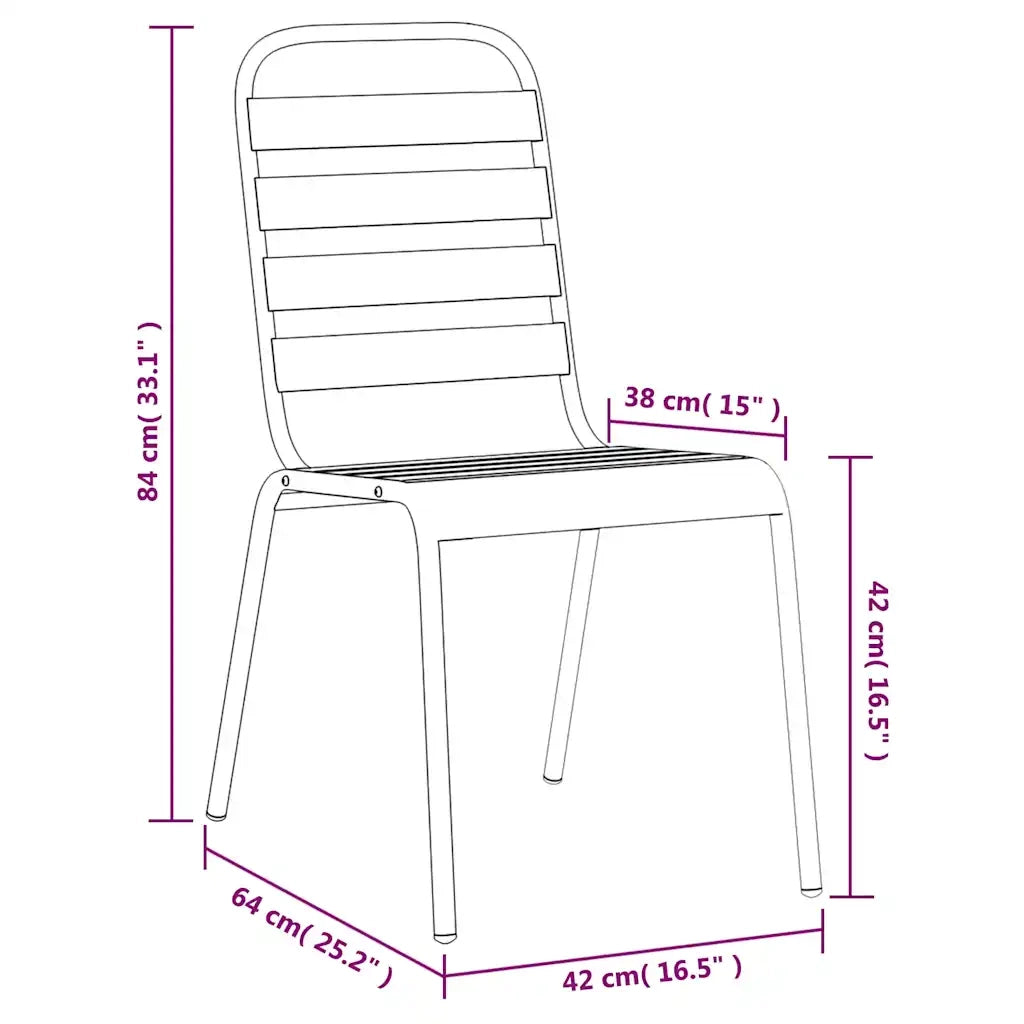 Set da Pranzo da Giardino 5 pz | Set Salotto da Giardino in Acciaio Antracite
