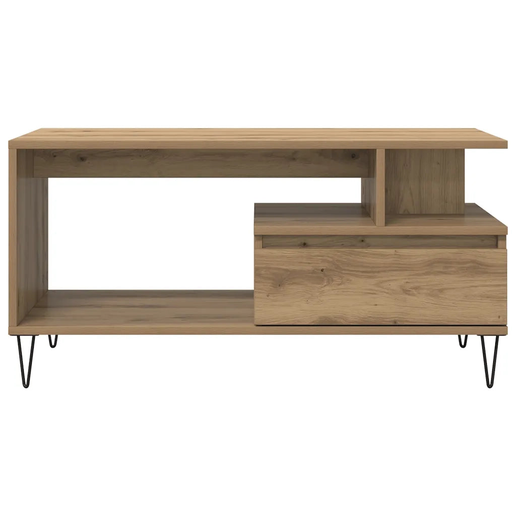 Tavolino Salotto Rovere Artigianale 90x49x45 cm Multistrato 857453